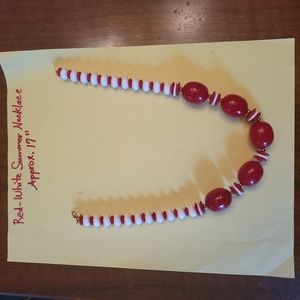 Red/White Summer Necklace